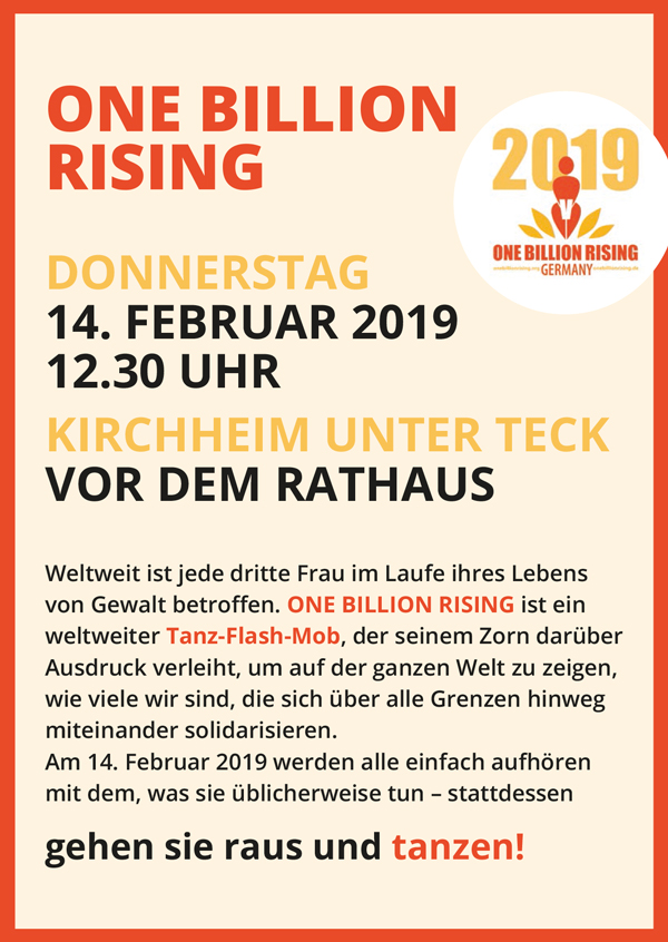 One Billion Rising 2019 Kirchheim unter Teck Flyer VS
