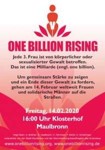 One Billion Rising 2020 Maulbronn Flyer VS
