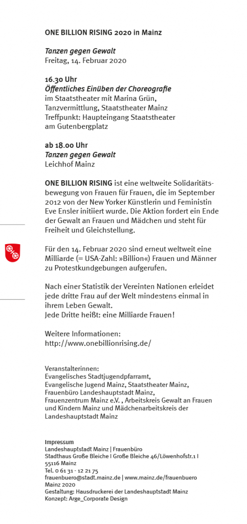 One Billion Rising 2020 Mainz