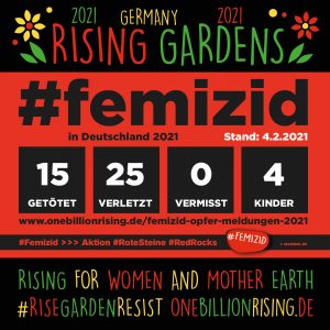 #Femizid in Deutschland - Stand 4.2.2021 - Aktion #RoteSteine #RedRocks