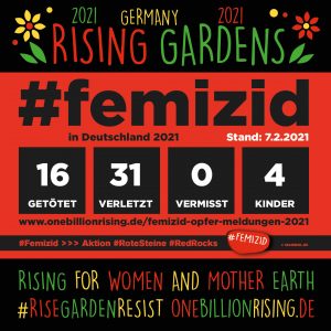 #Femizid in Deutschland - Stand 7.2.2021 - Aktion #RoteSteine #RedRocks