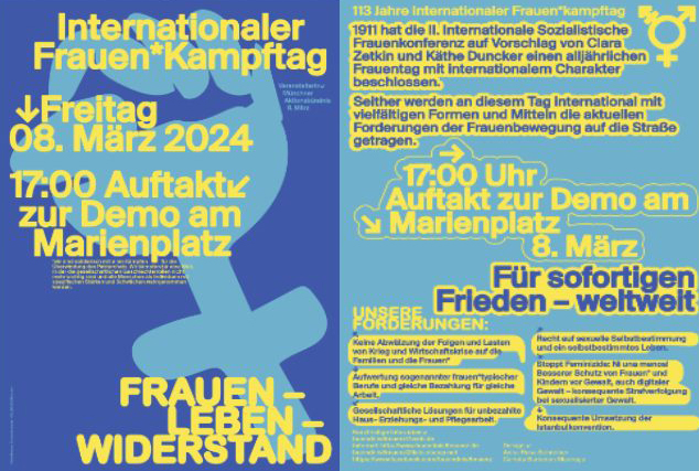 Frauenkampftag München 8 März 2024 Marienplatz