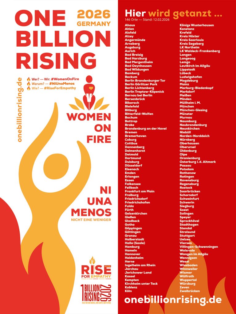 Sharepic - Plakat - One Billion Rising Women on Fire - Ni una menos - 2026-02-12