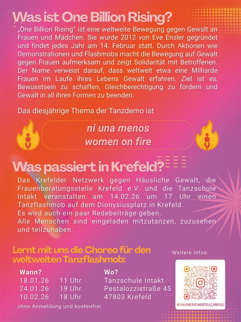 Krefeld — One Billion Rising 2026 – Women on Fire — Ni una menos