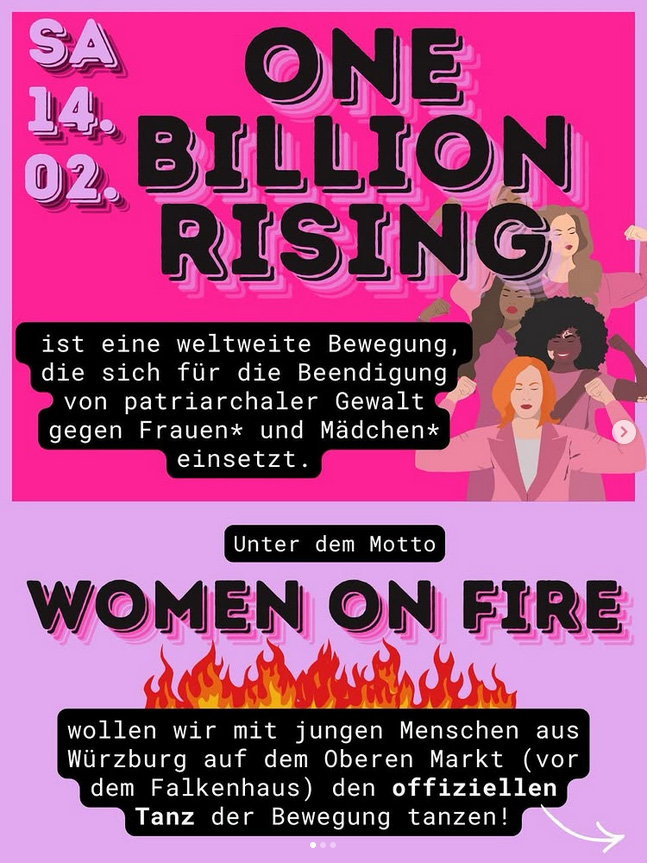 Würzburg — One Billion Rising 2026 – Women on Fire — Ni una menos