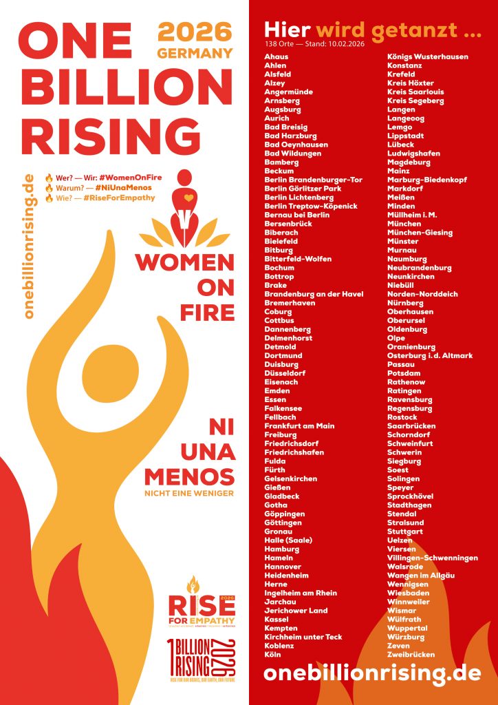 Plakat One Billion Rising Women on Fire - Ni una menos - 2026-02-10